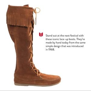 Knee high lace up boot